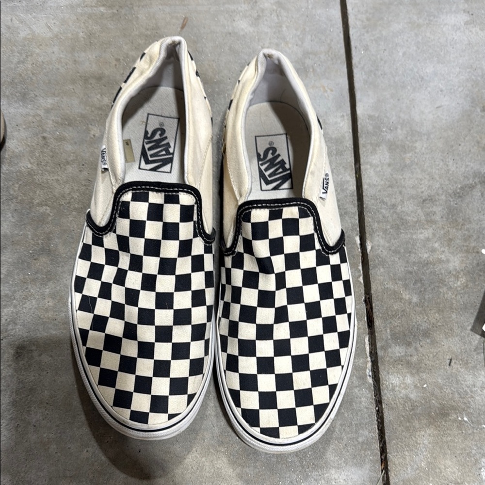 Vans Black and White Checkerboard Slip-Ons